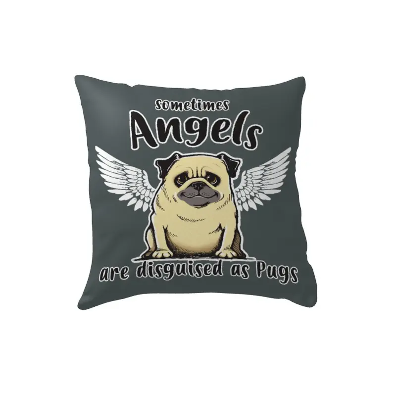 Angel Pug Pillow